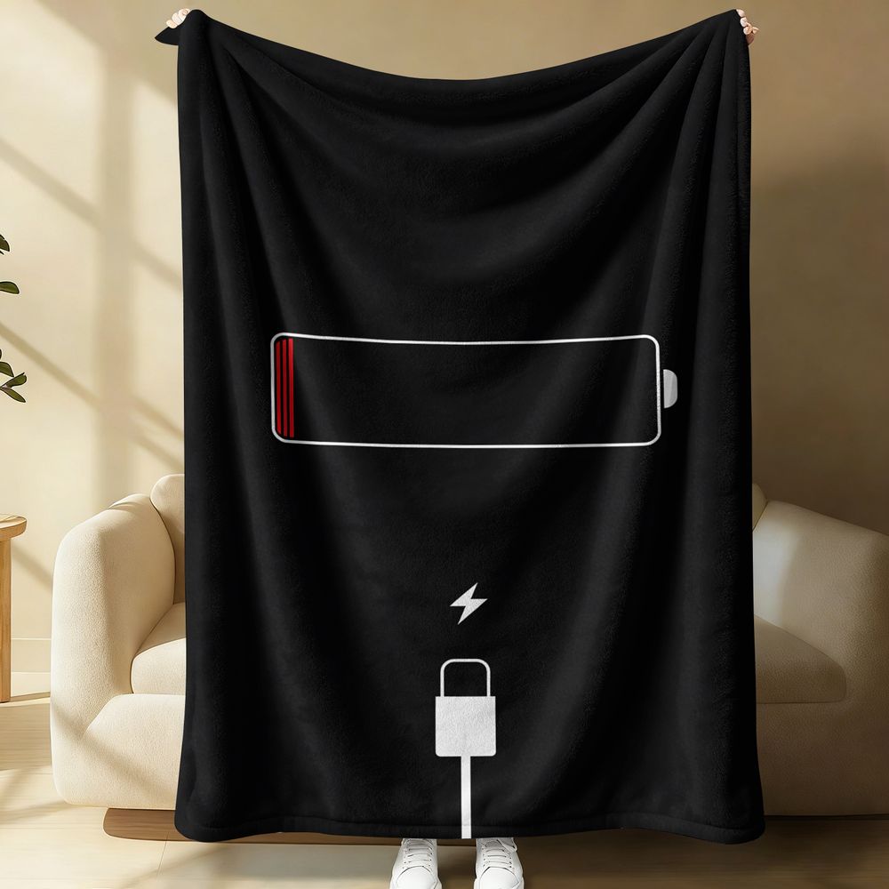 Office Tech For Home - Minimalistische flanellen deken met print van