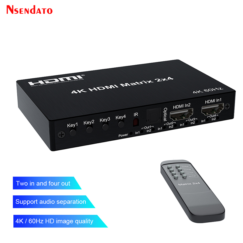 Hdmi Matrix Switch - 4K 60Hz HDMI Matrix 2x4 voor