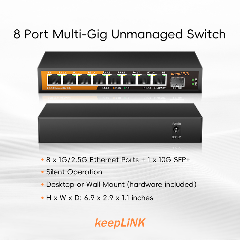 KeepLiNK 8-poorts 2,5 Gbps Eth - Ethernet Switch 8 Port recensie en prijs