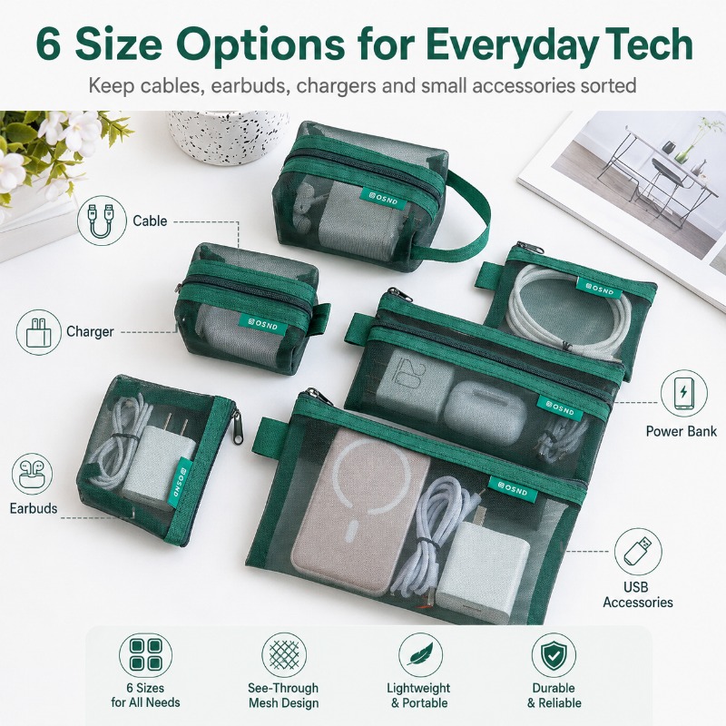 6-delige Mesh Tech Organizer P - Office Tech Backpack recensie en prijs