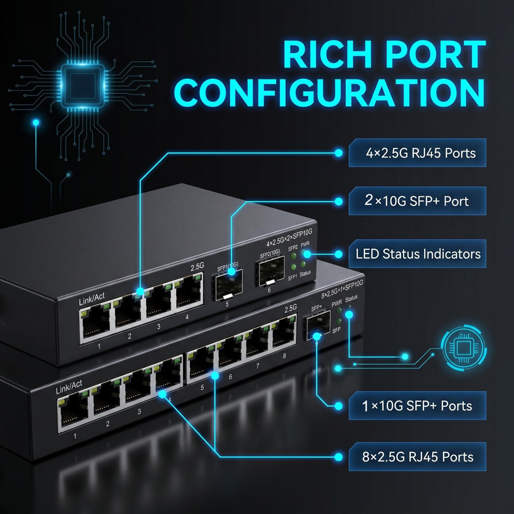 2.5G Optische Poort Netwerk Gi - Ethernet Switch 8 Port recensie en prijs