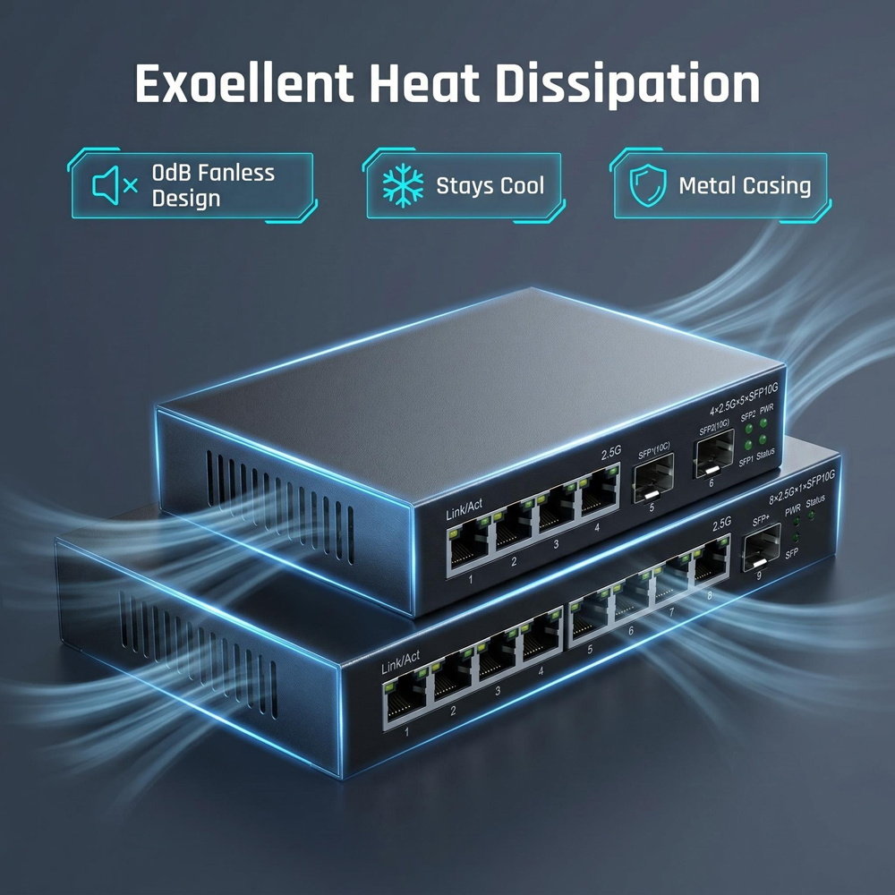 2.5G Optische Poort Netwerk Gi - Ethernet Switch 8 Port recensie en prijs