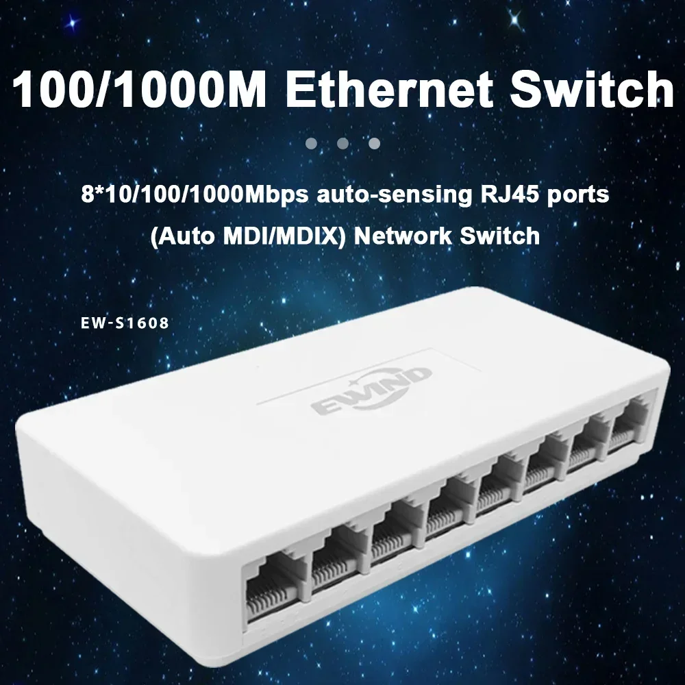 Nieuwe 10/100/1000 Mbps Ethern - Ethernet Switch 8 Port recensie en prijs